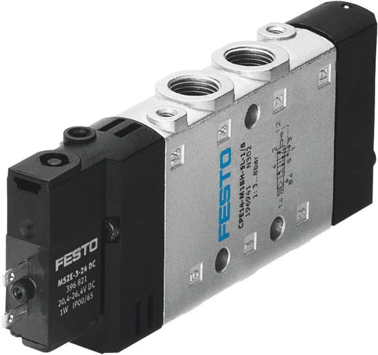 Festo 5/2 Monostabiel Lucht Magneetventiel G1/8 800L/Min - 196941 - P2Q2T