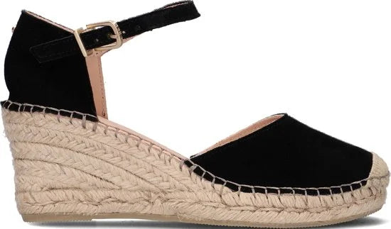 Fred De La Bretoniere Espadrille Sleehak Zwart - Maat 38