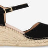 Fred De La Bretoniere Espadrille Sleehak Zwart - Maat 38
