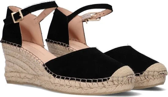 Fred De La Bretoniere Espadrille Sleehak Zwart - Maat 38
