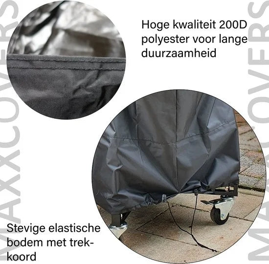 Maxxcovers Kamado BBQ Bescherm Hoes - Compact 15 inch - 56 x 71 cm - Waterdicht - Trekkoord - Zwart