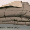 Bedrukt Dekbed Hoesloos Wasbaar Zonder Overtrek Lits Jumeaux - Taupe & Linnen 240x220cm - Taupe bruin - Creme beige