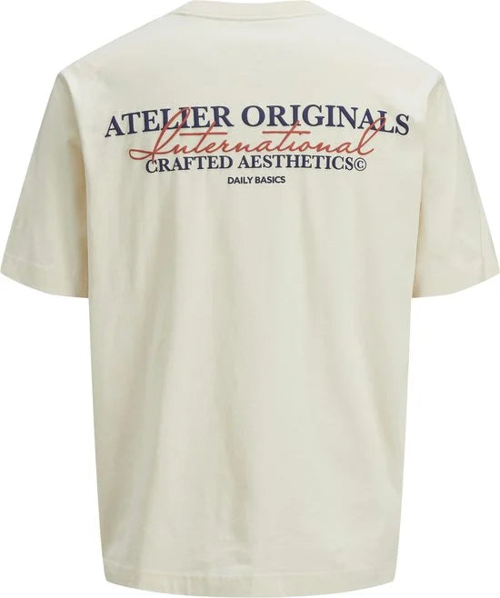 JACK&JONES JUNIOR JORISLINGTON TYPE TEE SS CREW N. SN JNR Jongens T-shirt - Antique White