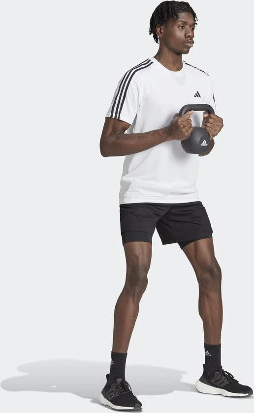 adidas Performance Train Essentials 3-Stripes Training T-Shirt - Heren - Wit- XL