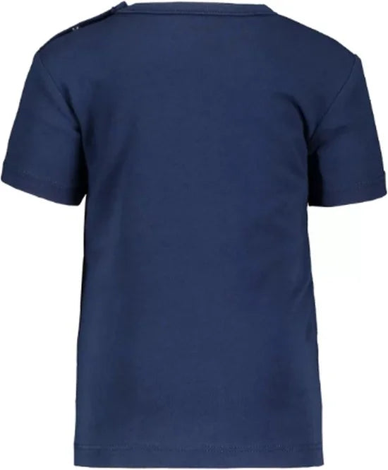 Bampidano - T-shirt donkerblauw met Little wonder in roze - Maat 56