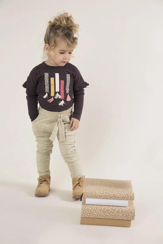 Dirkje - Baby t-shirt ls - Dark brown - Vrouwen - Maat 62