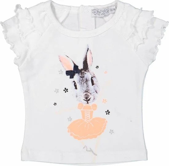 Dirkje kinderkleding Dirkje meisjes tshirt konijn danseres - 56