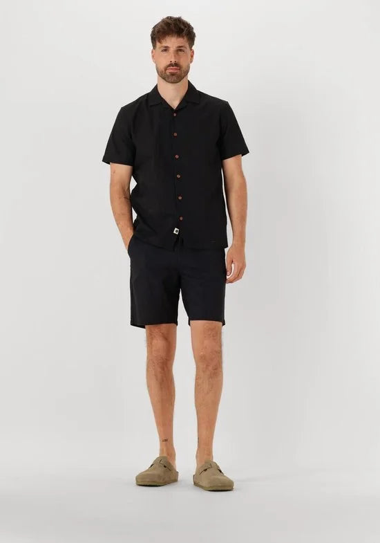 Anerkjendt Aklt James Cot/linen Ela Shorts Broeken Heren - Zwart - Maat S