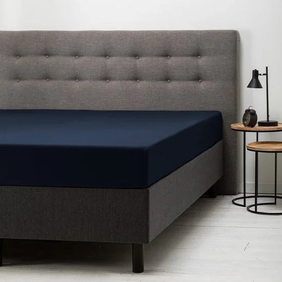 Standaard hoeslaken - Maat: 160 x 200 cm - Katoen - Blauw - Fresh & Co