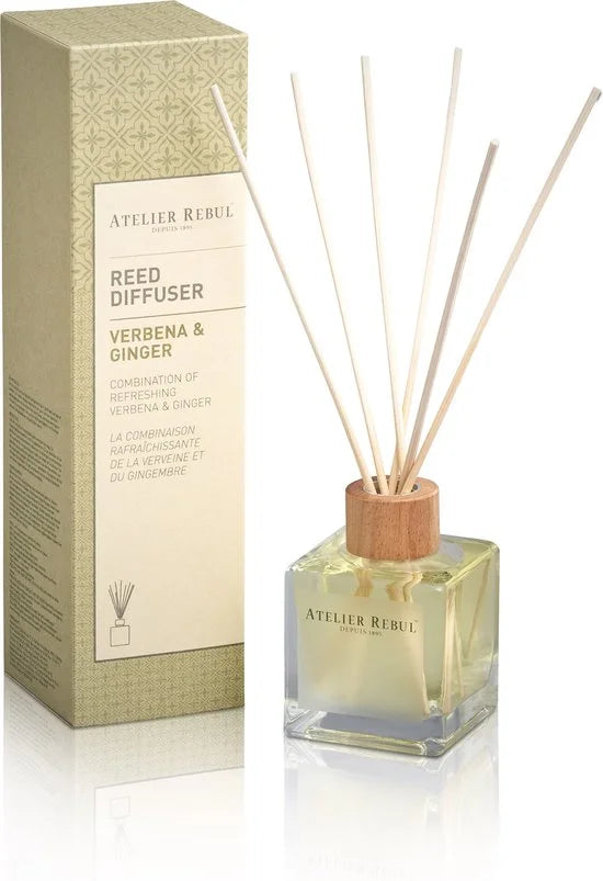 Verbena & Gember Geurstokjes Atelier Rebul (120ml) - Kruidige Kamergeur - Heerlijke Interieurparfum