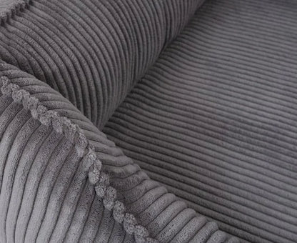 Knuffelwuff orthopedisch hondenbed van ribfluweel met handgeweven uiterlijk Nunavut M-L 85 x 63 cm grijs