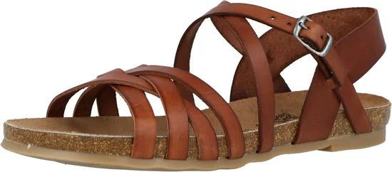 Cosmos 6106807 - Platte sandalenDames Sandalen - Kleur: Cognac - Maat: 38