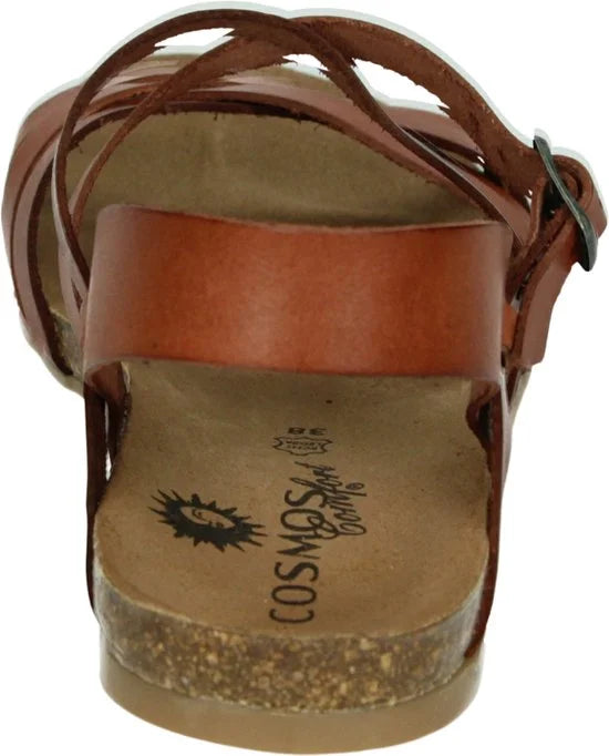 Cosmos 6106807 - Platte sandalenDames Sandalen - Kleur: Cognac - Maat: 38