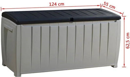 Keter Novel Opbergbox - 340L - 124x55x62.5cm - Grijs