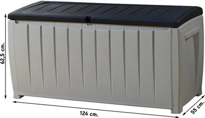 Keter Novel Opbergbox - 340L - 124x55x62.5cm - Grijs