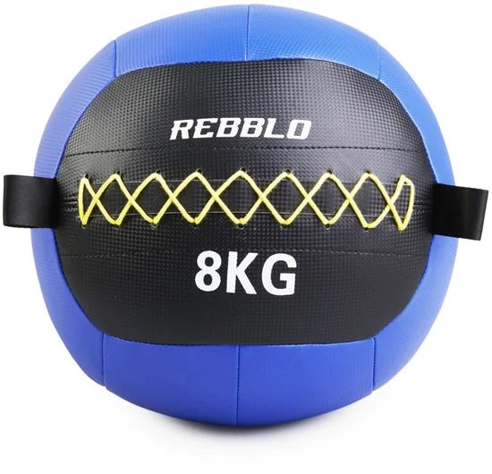 Rebblo Wall Ball - 8 Kg Gewichtsbal - Crossfit Medicijnbal - Fitness Gewicht - Kunstleer - ⌀ 32 cm