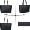 Eleganci - Dames Handtas - shopper - geschikt voor A4 - met extra lange riem - zwart - Ideaal voor school- of werktas.