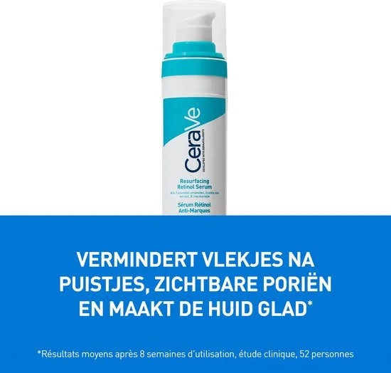 CeraVe Anti-Onzuiverheden Retinol Serum - tegen Vlekjes en Restlittekens - voor een Onzuivere Huid met Neiging tot Acne - 30ml