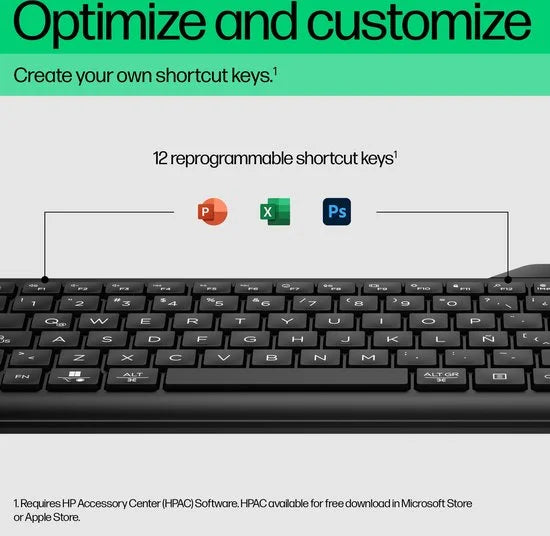 HP 475 - Toetsenbord - Dual-mode - draadloos - 2.4 GHz, Bluetooth 5.3 - Zwart