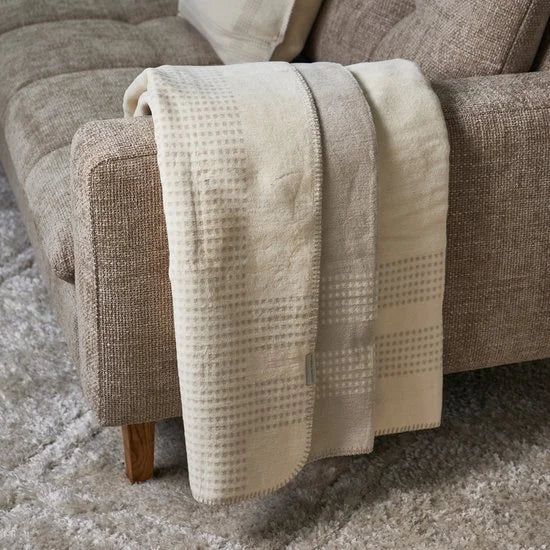 Riviera Maison Plaid Beige - Marino Deken - Katoen - (LxB) 180x150