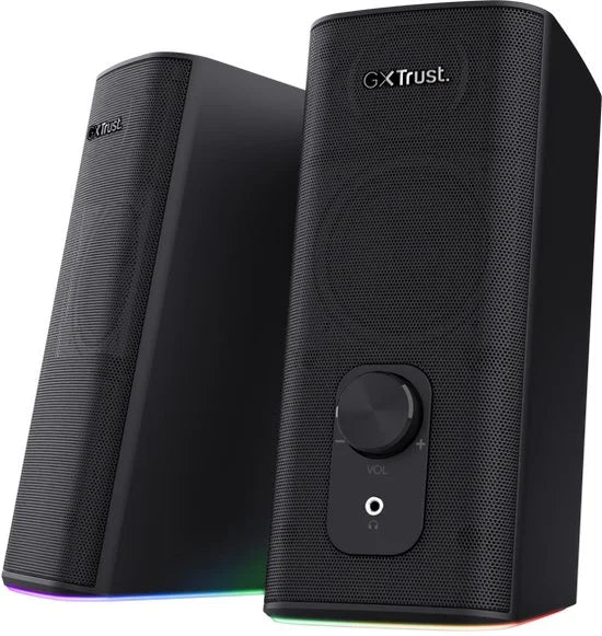 Trust GXT 612 Cetic - 2.0 PC Speakers met Bluetooth - 3.5mm aansluiting - RGB verlichting - Zwart