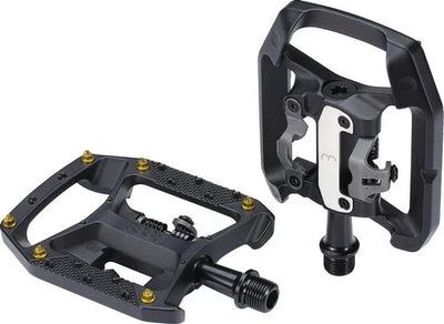 BBB Cycling MTB Pedalen - DualChoice Trail - Combi Fietspedalen: SPD & Anti Slip Platform Pedaal - SPD Pedalen inclusief Schoenplaatjes - Zwart - BPD