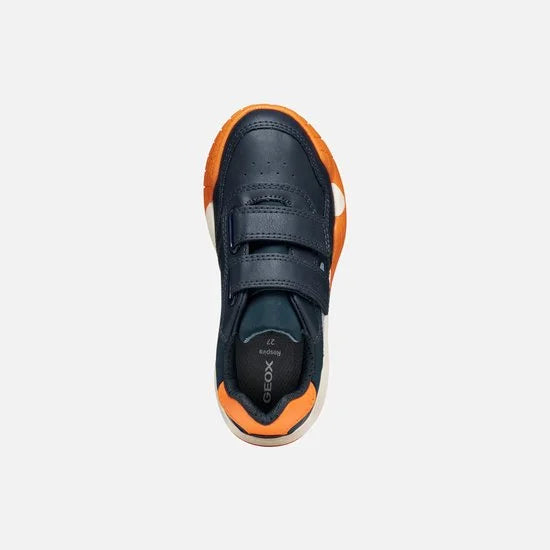 GEOX RANN-E JONGENS Sneakers - MARINEBLAUW/ORANJE - Maat 35