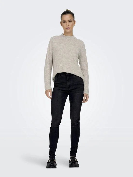 Only Trui Onlcamilla O-neck L/s Pullover Noos 15277080 Pumice Stone/melange Dames Maat - XS
