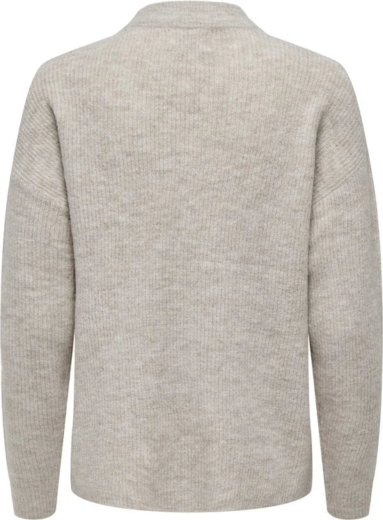 Only Trui Onlcamilla O-neck L/s Pullover Noos 15277080 Pumice Stone/melange Dames Maat - XS