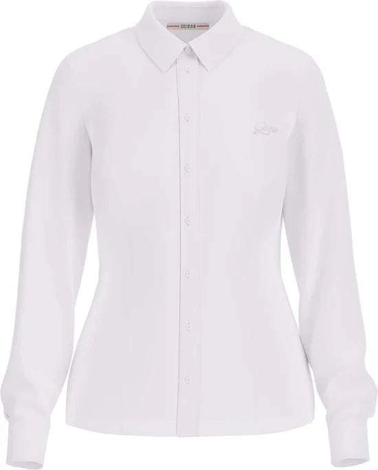 Guess Ls Cate Wit Overhemd - Streetwear - Vrouwen