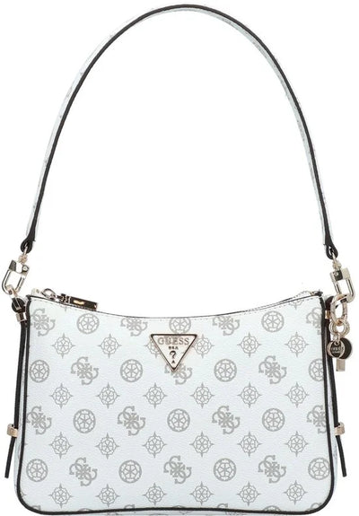 GUESS Schoudertas Eco Erica Top Zip Shoulder Bag White Logo Wit