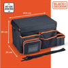 BLACK+DECKER Kofferbak Organizer - 47.5 x 25 x 30 CM - Met Draagriem - Cuphouders - Grijs/ Oranje