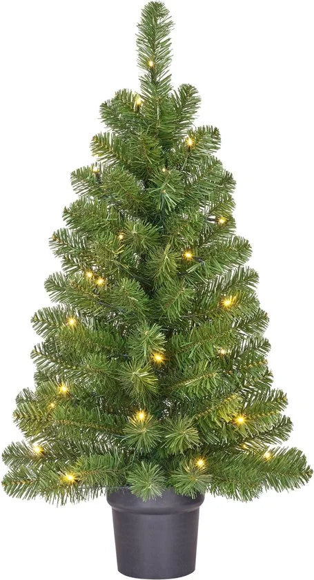 Black Box Trees Norton Kunstkerstboom in Pot met LED Verlichting - H90 x Ø50 cm - Groen