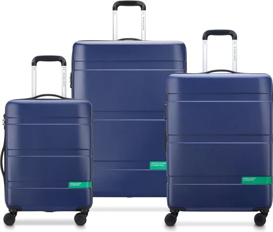 Delsey Paris x United Colors Of Benetton - Kofferset Now - 3 delig - Handbagage 34L + ruimbagage 65L en 93L – Blauw
