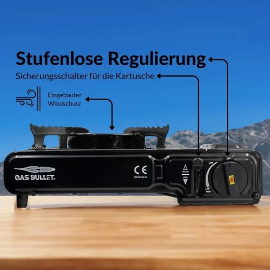 GAS BULLET Outdoor Gasfornuis – 2200W – Inclusief Draagkoffer