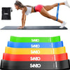 Sanbo Weerstandsbanden - set van 5 stuks - Extra sterk tot 18kg - 5 Kleuren - Incl. Opbergzakje - Resistance band set - Fitness Elastiek - Booty Band