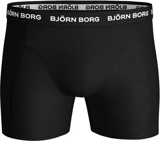 Björn Borg Cotton Stretch Boxershort Heren - Zwart/Wit/Zwart - 5 stuks - Heren onderbroeken - Boxer - Maat XL