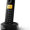 Philips D1601B/01- Draadloze DECT-telefoon met 1 handset, groot display (4,1 cm) en nummerherkenning - Zwart
