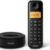 Philips D1601B/01- Draadloze DECT-telefoon met 1 handset, groot display (4,1 cm) en nummerherkenning - Zwart