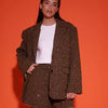 Studio Amaya Midnight blazer geruit met pailletten bruin
