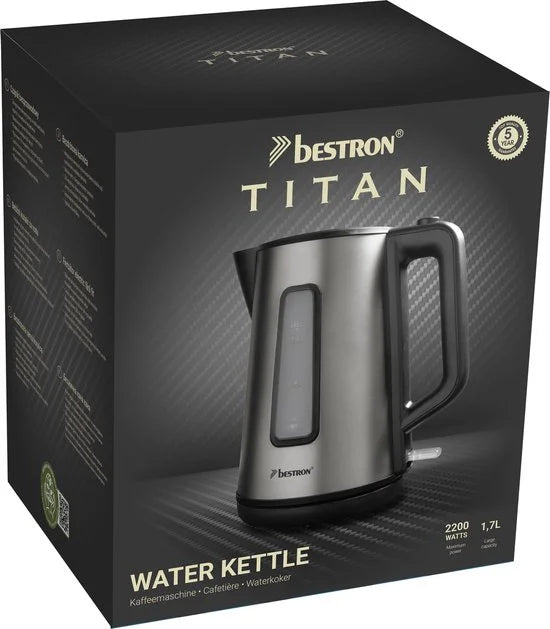 Bestron AWK1000TG - Waterkoker - 2200W - 360° draaibare voet