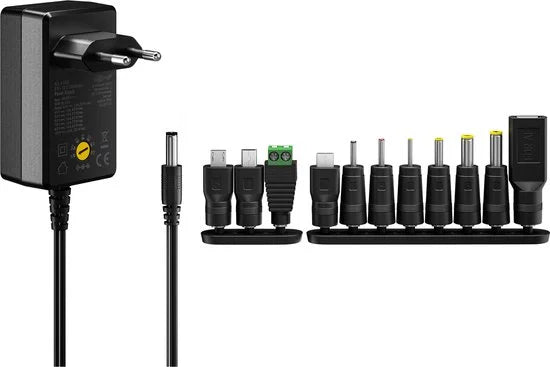 Goobay universele voedingsadapter | 3-12V | 12W | 11 pluggen | 1,8 meter