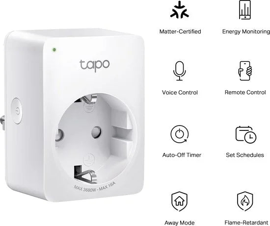 TP-Link Tapo P110M - Mini Slimme Stekker -Matter-gecertificeerd - Wifi Stopcontact - Energiebewaking