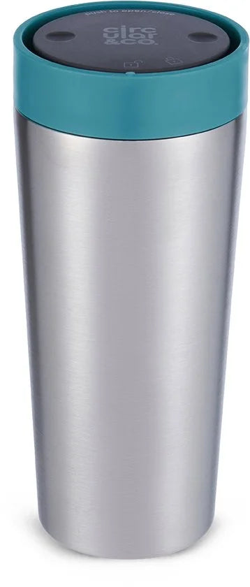 Circular & Co - Travel Mug - Koffiebeker To Go - Coffee To Go Beker - 454 ml - Stainless Steel - Aquamarine Green - 16oz – Duurzaam