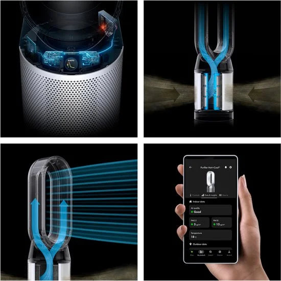 Dyson Purifier Hot+Cool HP1 - Luchtreiniger - Ventilator - Verwarmingsfunctie - HEPA filter - Wit