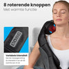 Auronic Shiatsu Massagekussen Draadloos - Elektrisch Nekmassage Apparaat - Infrarood Massage Apparaat - Nek en Schouder - Zwart/Grijs