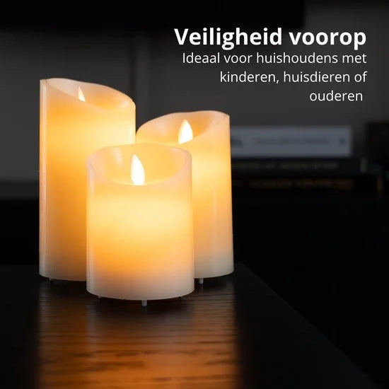 FlinQ Oplaadbare LED Kaarsen met Bewegende Vlam - Inclusief Afstandsbediening met Timer en Dimfunctie - Nep Kaarsen met Flikkerende Vlam - Dinerkaars