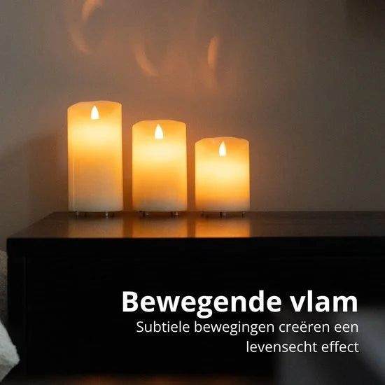 FlinQ Oplaadbare LED Kaarsen met Bewegende Vlam - Inclusief Afstandsbediening met Timer en Dimfunctie - Nep Kaarsen met Flikkerende Vlam - Dinerkaars