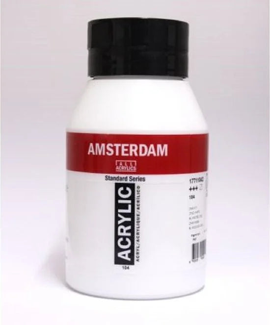 Amsterdam Acrylverf - Zinkwit - Acrylverf - Kunstschildersverf - Pigmentrijke verf - Sneldrogende verf - Dekwit - Verf voor canvas - Verf voor hout -