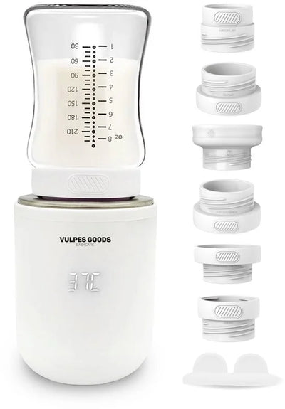 Vulpes Goods® BabyCare - Flessenwarmer Pro - Draagbare Baby Flessenwarmer voor Onderweg - Intelligente Flesverwarmer - 4 Temperatuurniveaus - Draadlo